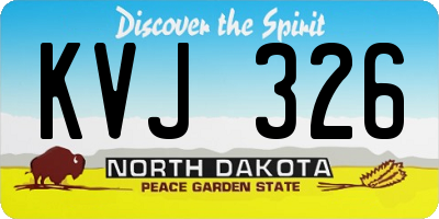 ND license plate KVJ326