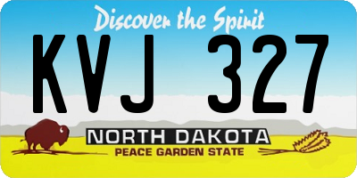 ND license plate KVJ327