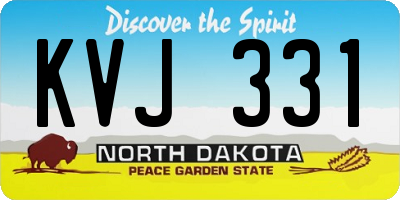 ND license plate KVJ331
