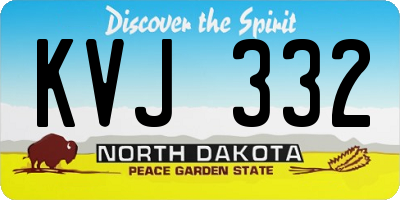 ND license plate KVJ332