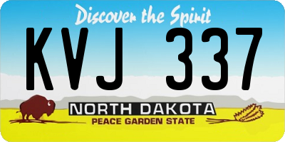 ND license plate KVJ337