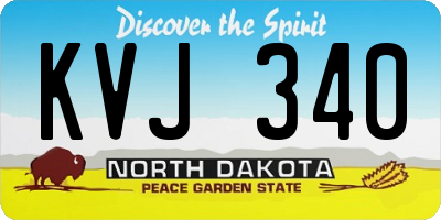 ND license plate KVJ340