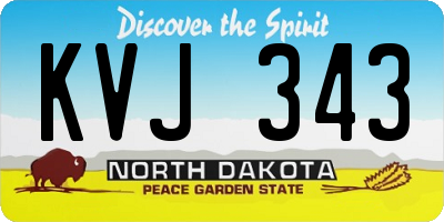 ND license plate KVJ343