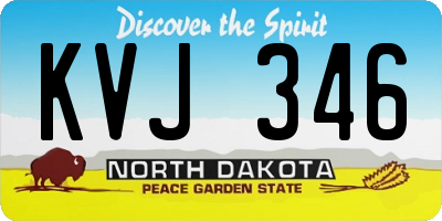 ND license plate KVJ346