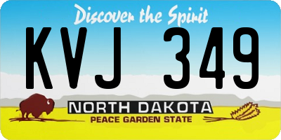 ND license plate KVJ349