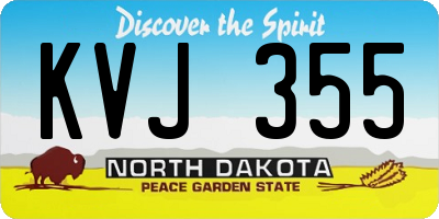 ND license plate KVJ355