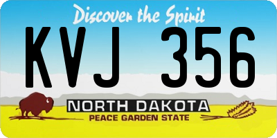 ND license plate KVJ356
