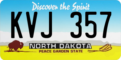 ND license plate KVJ357