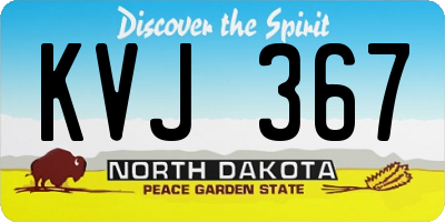 ND license plate KVJ367