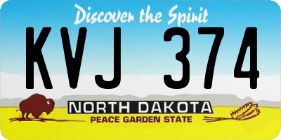 ND license plate KVJ374