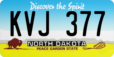 ND license plate KVJ377