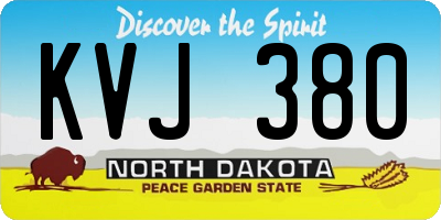 ND license plate KVJ380