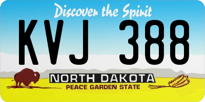 ND license plate KVJ388