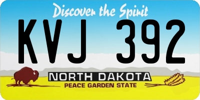 ND license plate KVJ392