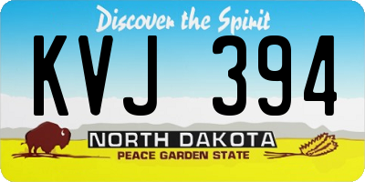ND license plate KVJ394
