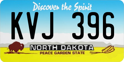 ND license plate KVJ396