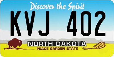 ND license plate KVJ402