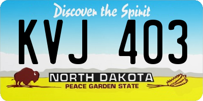 ND license plate KVJ403