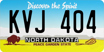 ND license plate KVJ404