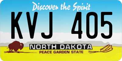ND license plate KVJ405