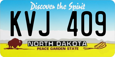 ND license plate KVJ409