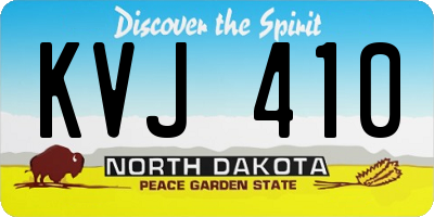 ND license plate KVJ410