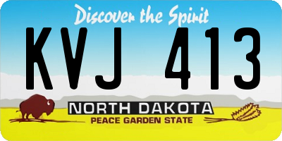 ND license plate KVJ413