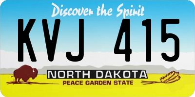 ND license plate KVJ415