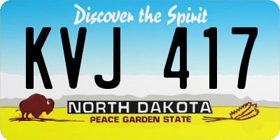 ND license plate KVJ417