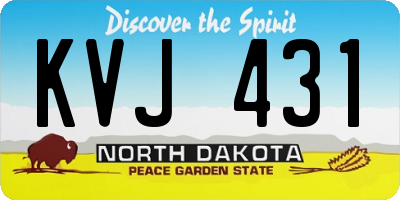 ND license plate KVJ431
