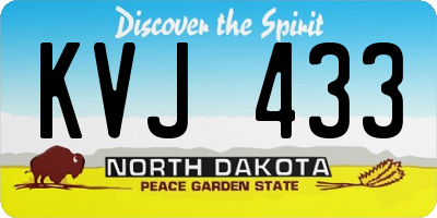 ND license plate KVJ433