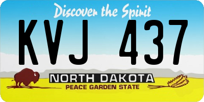 ND license plate KVJ437