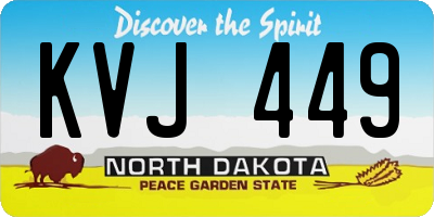 ND license plate KVJ449