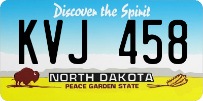 ND license plate KVJ458