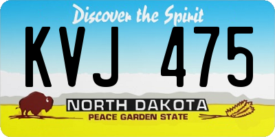 ND license plate KVJ475