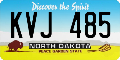 ND license plate KVJ485