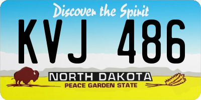 ND license plate KVJ486