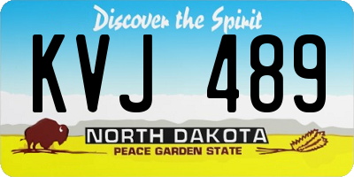 ND license plate KVJ489
