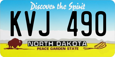 ND license plate KVJ490