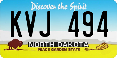 ND license plate KVJ494
