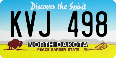 ND license plate KVJ498
