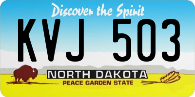 ND license plate KVJ503