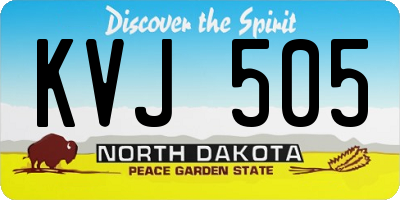 ND license plate KVJ505