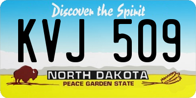 ND license plate KVJ509