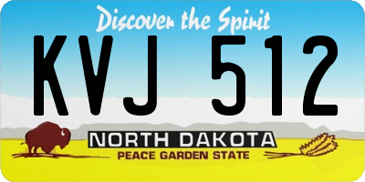 ND license plate KVJ512