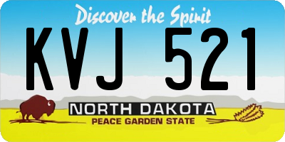 ND license plate KVJ521