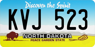 ND license plate KVJ523
