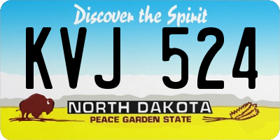 ND license plate KVJ524