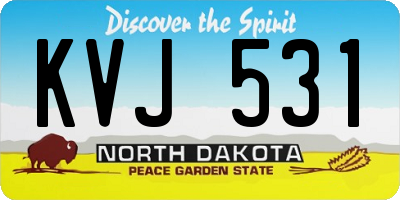 ND license plate KVJ531
