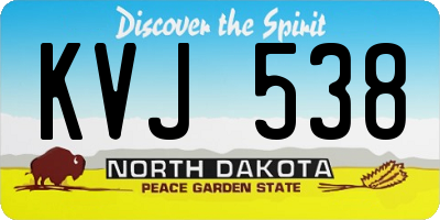ND license plate KVJ538